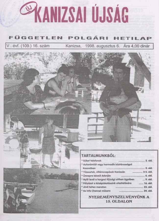 Új Kanizsai Újság, 5. évf. 1998. augusztus 6. 16. sz.