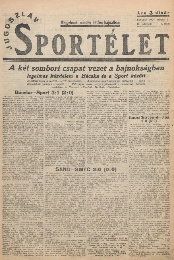 Jugoszláv sportélet, 3. évf. 1924. március 31. 8. sz.