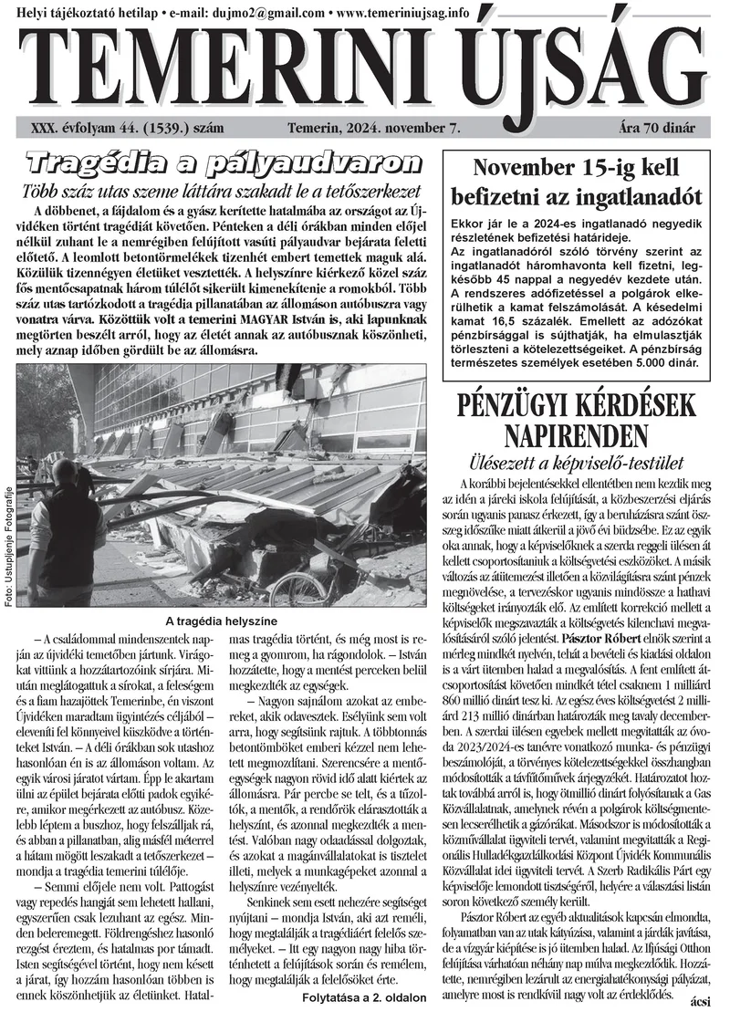 Temerini Újság, 30. évf. 2024. november 7. 44. sz.