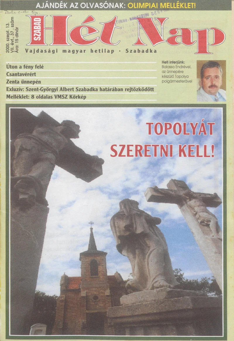 Szabad Hét Nap, 7. évf. 2000. szeptember 13. 37. sz.