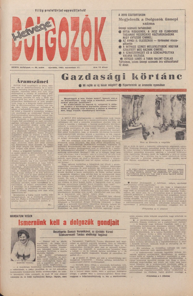 Dolgozók, 37. évf. 1983. november 17. 46. sz.