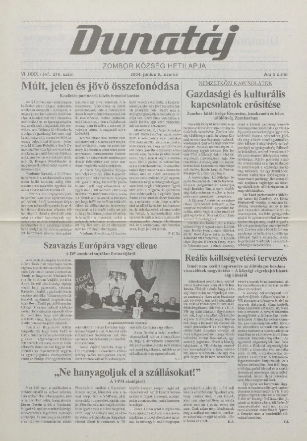 Dunatáj, 6. évf. 2004. június 9. 270. sz.