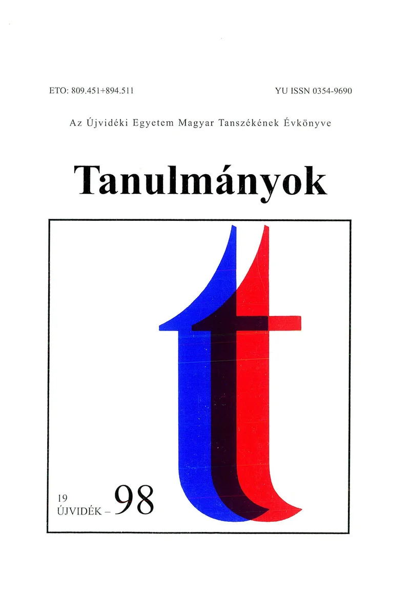Tanulmányok, 28. évf. 1998. 31. sz. 1–218. oldal
