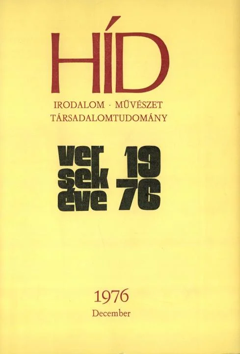 Híd, 40. évf. 1976. december. 12. sz. 1381–1560. oldal