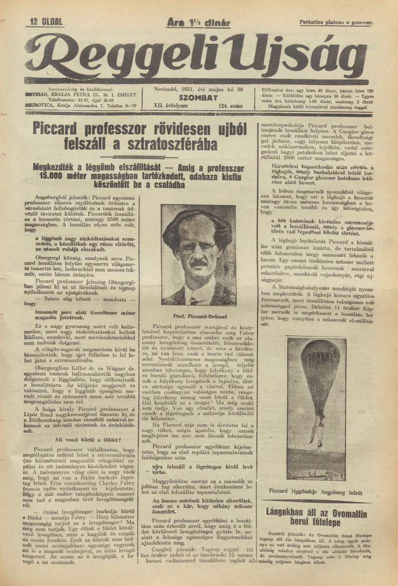 Reggeli Újság, 12. évf. 1931. május 30. 124. sz.