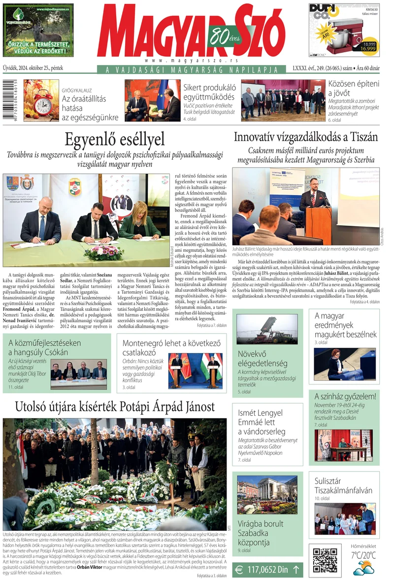 Magyar Szó, 81. évf. 2024. október 25. 249. sz. 1–16. oldal