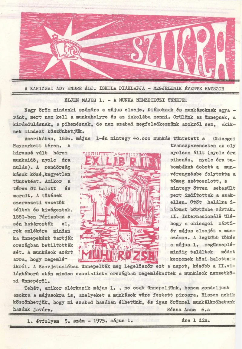 Szikra, 2. évf. 1975. május 1. 5. sz.