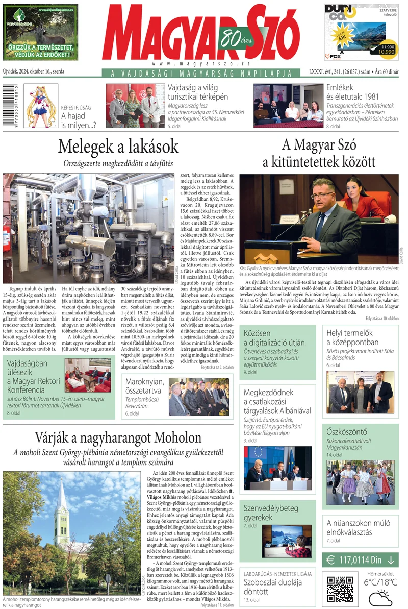 Magyar Szó, 81. évf. 2024. október 16. 241. sz. 1–16. oldal