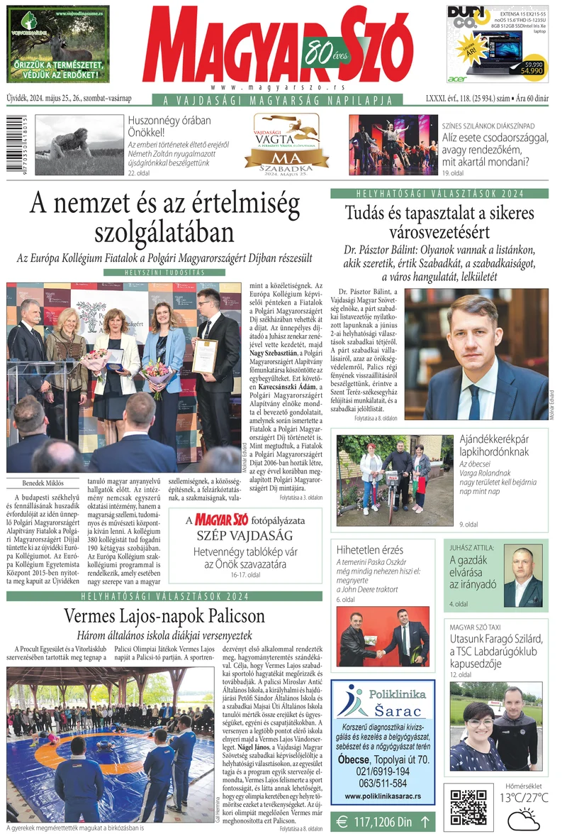 Magyar Szó, 81. évf. 2024. május 25. – 26. 118. sz. 1–32. oldal