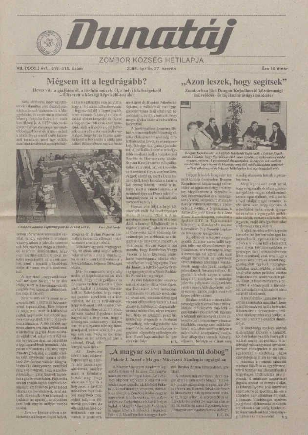 Dunatáj, 7. évf. 2005. április 27. 316–318. sz.